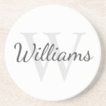 Personlig Monogram och Namn Underlägg<br><div class="desc">Personlig Monogram och Namn Gift har personlig namn i grått-skriptteckensnitt stil och monogram i ljust grått serif font stil som bakgrund,  på vit bakgrund. Perfekt som helgdag,  fars dag-gåva,  familjeåterföreningsgåva,  tack för marskalkar och gåva vid särskilda tillfällen.</div>