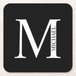 Personlig Monogram och Namn Underlägg Papper Kvadrat<br><div class="desc">Personlig Monogram och Namn Design har personlig monogram och namn i klassiskt serif-teckensnitt stil. Perfekt för bröllop,  helgdag,  familjeåterförening och vid särskilda tillfällen.</div>