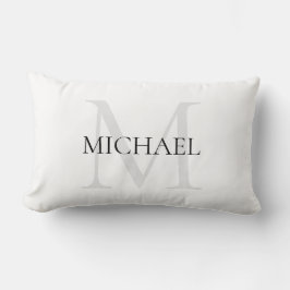 Personlig Monogram och Namn White Lumbarkudde