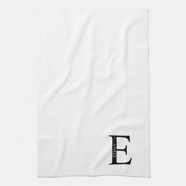 Personlig monogram- och namnduschhandduk kökshandduk (Vertikal)