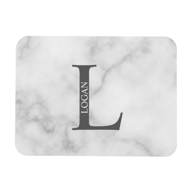 Personlig monogram och namnmagnet magnet (Horisontell)