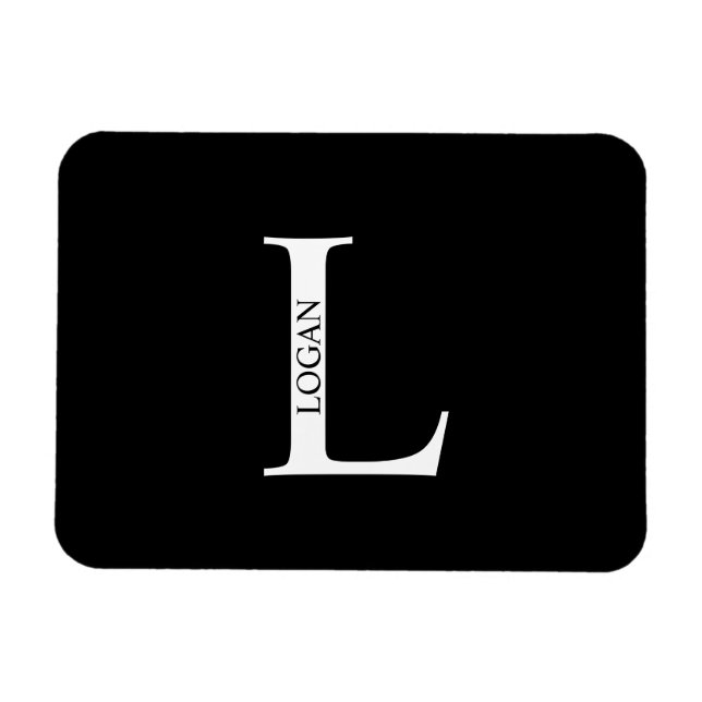 Personlig monogram och namnmagnet magnet (Horisontell)