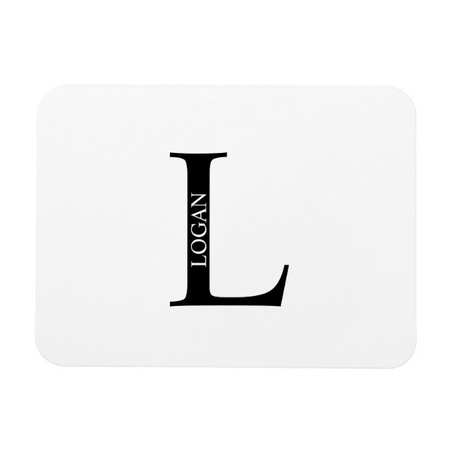 Personlig monogram och namnmagnet magnet (Horisontell)