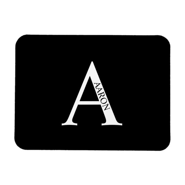 Personlig monogram och namnmagnet magnet (Horisontell)