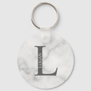 Personlig monogram och namnnyckelring nyckelring