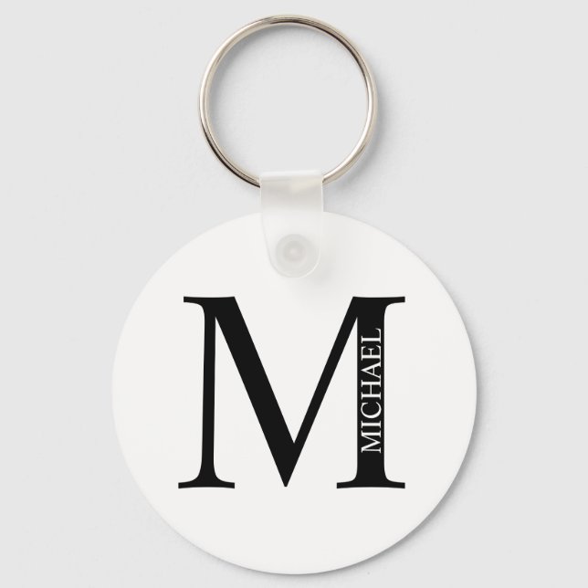 Personlig Monogram och nyckelkedjan Namn Nyckelring (Framsida)