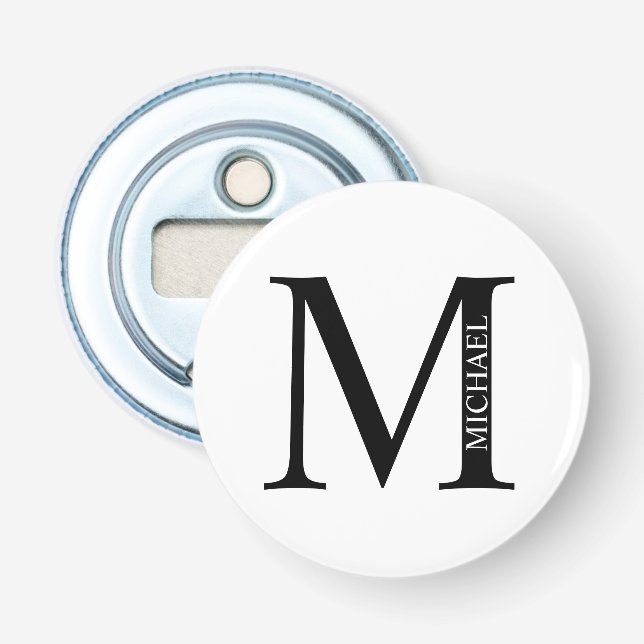 Personlig Monogram och öppnare för Namn Flaska (Framsidan)