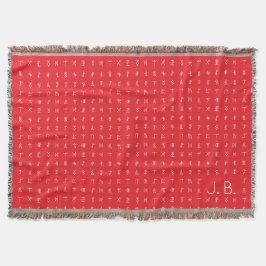 Personlig Monogram och Runic Symbol Blanket Filt