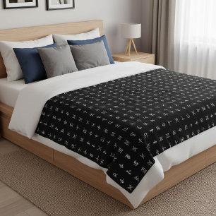 Personlig Monogram och Runic Symbol Blanket Fleecefilt