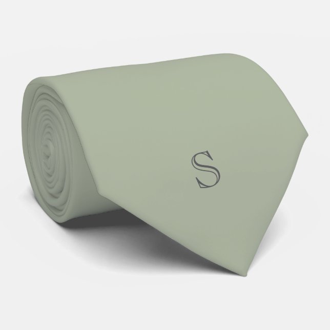 Personlig Monogram Olivgrön Svart Slips (Rullad)
