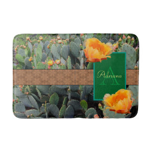Personlig Monogram Orange Pear Cactus 2 Badrumsmatta