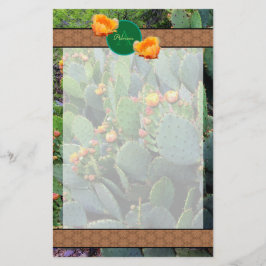 Personlig Monogram Orange Pear Cactus 2 Brevpapper