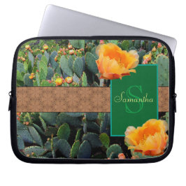 Personlig Monogram Orange Pear Cactus 2 Laptop Fodral