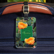 Personlig Monogram Orange Prickly Pear Cactus