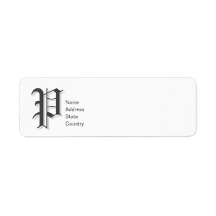 Personlig Monogram P Returadressetikett Returadress Etikett
