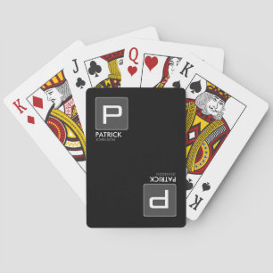 Personlig Monogram på svart (redigerbart färg) Casinokort