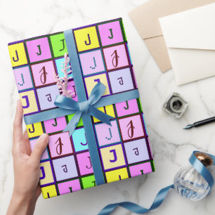 Personlig Monogram Pastel Färg för födelsedagen Presentpapper