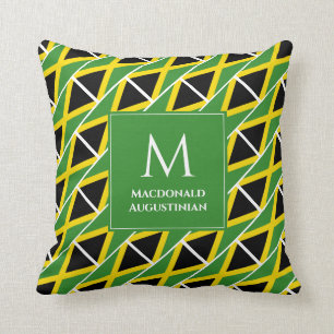 Personlig Monogram Patriotic JAMAICA FLAGGA Kudde