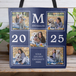 Personlig Monogram Photo Collage Studenten Tygkasse