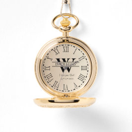 Personlig Monogram Pocket Watch Armbandsur