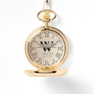 Personlig Monogram Pocket Watch Armbandsur