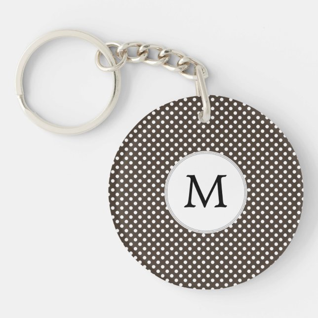 Personlig Monogram Polka dots Mönster i Brown (Framsidan)