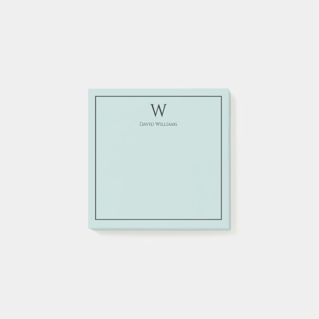 Personlig Monogram Post-it Notes Block (Framsida)