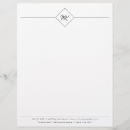 Personlig Monogram Professionell Script Brevhuvud