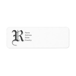 Personlig Monogram R Returadressetikett Returadress Etikett