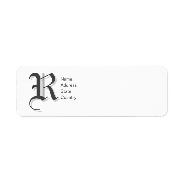 Personlig Monogram R Returadressetikett Returadress Etikett (Framsidan)
