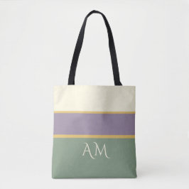 Personlig Monogram Randig Premium Handväskor Tygkasse