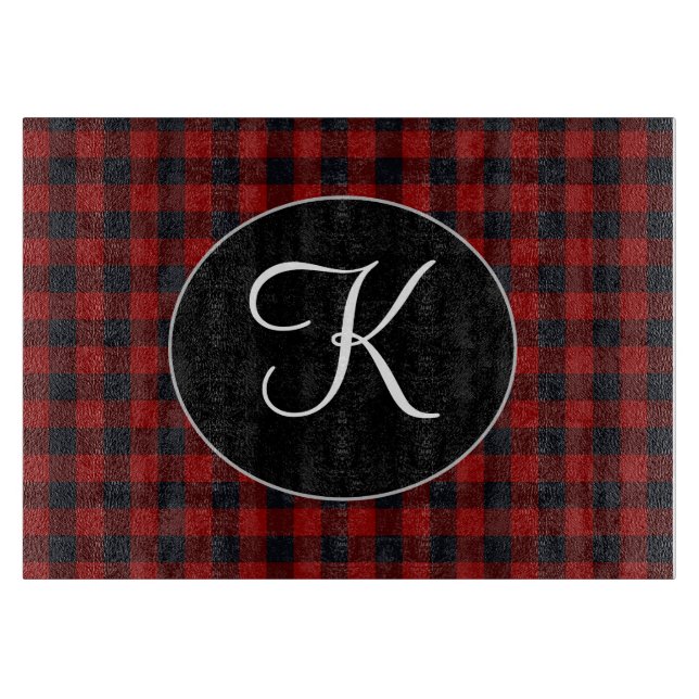 Personlig Monogram Red and Black Buffalo Play (Framsidan)