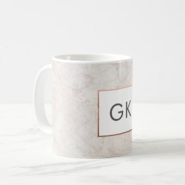 Personlig Monogram Ro Guld Marble Mugg