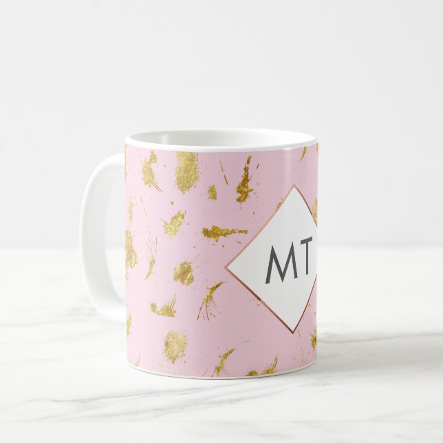 Personlig Monogram Ro Guld Mugg (Framsida vänster)