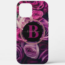 Personlig Monogram Romantic Blommigt Phone Case