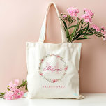 Personlig Monogram Rosa Flowers Tygkasse<br><div class="desc">Personlig Monogram Rosa Flowers Tote Bag är en vackert elegant, perfekt för brudgummar eller bachelorette firande. Med en delikat vattenfärgsdesign med rosa blommor och grönt kan den här toten anpassas med brev och namn för personligt bruk. Dess charmerande monogram och blommigtens accenter gör det till en snyggt och praktisk nyckelfråga...</div>