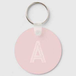 Personlig Monogram Rosa Nyckelring
