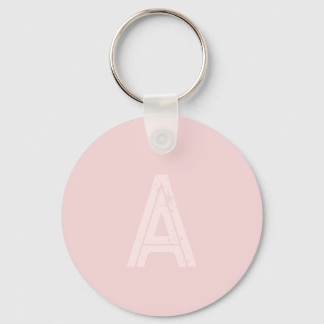 Personlig Monogram  Rosa Nyckelring (Framsida)