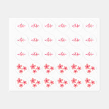 Personlig monogram Rosa Sakura blue tartan