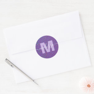 Personlig monogram  runt klistermärke