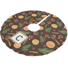 Personlig Monogram Rustic Botanical jul Julgransmatta Borstad Polyester