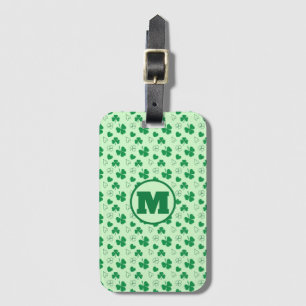 Personlig monogram Shamrock mönster grönt Lugga Bagagebricka