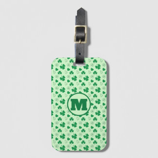 Personlig monogram Shamrock mönster grönt Lugga Bagagebricka
