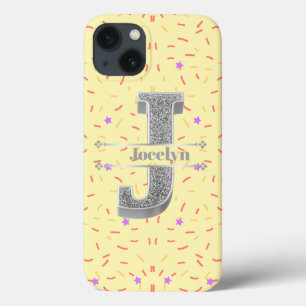 Personlig Monogram Silver Initial J Ditt namn