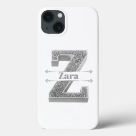 Personlig Monogram Silver Initial Z Ditt namn