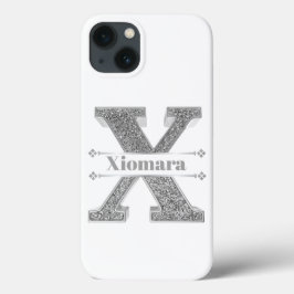 Personlig Monogram Silver Initialt X ditt namn