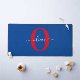 Personlig Monogram skript Namn Blue White Red