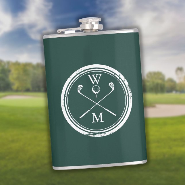 Personlig monogram smaragdgrön golf  fickplunta (Skapare uppladdad)