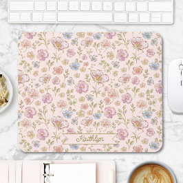 Personlig Monogram Snygg Vintage Blommig Musmatta