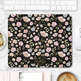 Personlig Monogram Snygg Vintage Blommig Musmatta
